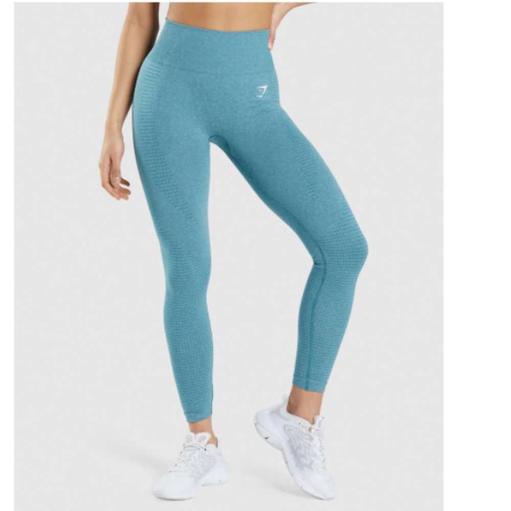 Gymshark Vital Seamless 2.0 Leggings in Tahoe Teal Marl Size S NWT